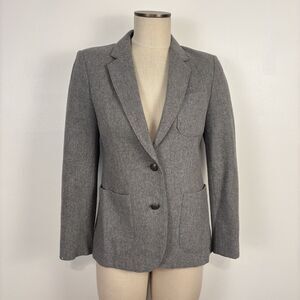 VTG FSA Collection Womens Size 8 Woolmark Wool Gray Academia Work Blazer Jacket